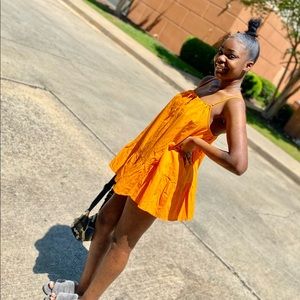 Orange mini dress